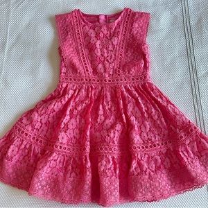 Beautiful BCBG girls eyelet lace, pink, fit and flare size 6/6T dress